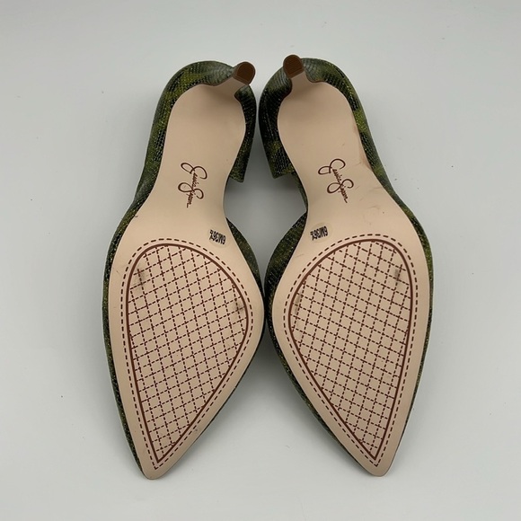 Jessica Simpson Prizma D’Orsay Stiletto Pump Green Animal Print Shimmer 6M - Picture 8 of 13